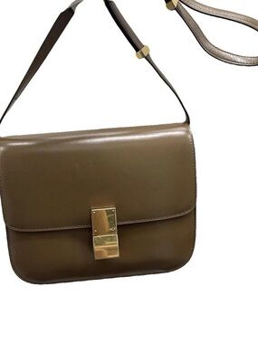 Celine Olive Shoulder Bag with Gold Lock